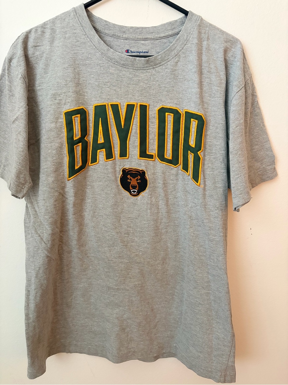 Champion Gray Baylor Tee with Green & Gold Appliqués